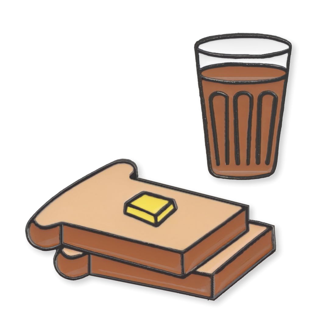 FURE Chai & Toast Enamel Pins (Breakfast Collection) - Set of 2 Multi-colour Metal Enamel Pins for Men & Women (B0D8LBBLZP) Amazon Price History, Amazon Price Tracker