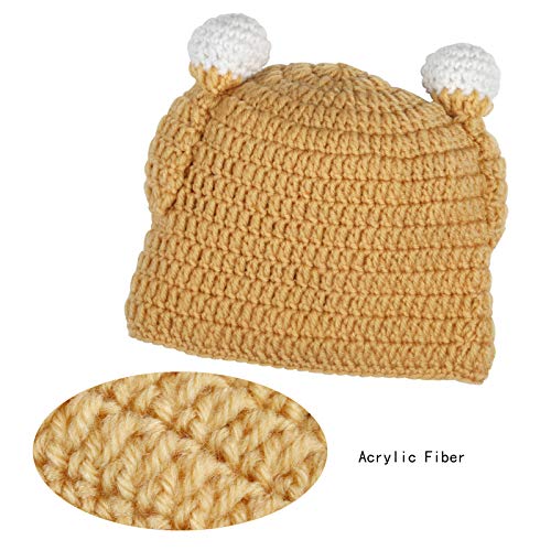 Naler Thanksgiving Turkey Beanie for Kids - Brown, Turkey Knitted Hat Winter Crochet Beanie Cap, 1 Pack3