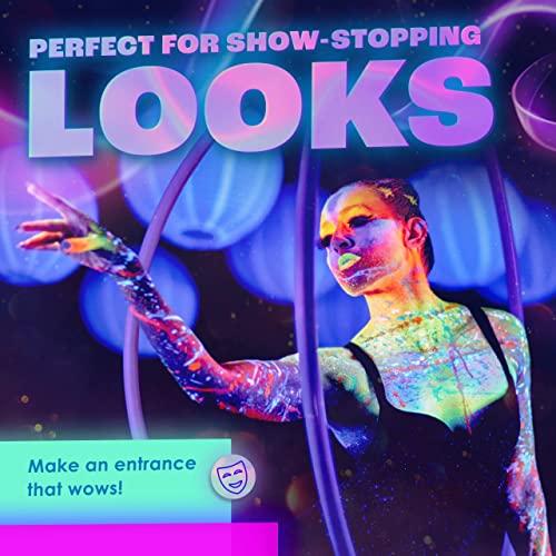 Neon Nights Uv Body Paint Set | Blacklight Glow Makeup Kit | Fluorescent Face Paints For Music Festivals, Photo Shoots, Nights Out - Easy To Use And Remove, Premium Quality, Vibrant Colors | 8 Colors #TOP7