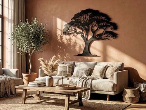 VAILLA Albero della vita Decorazione in legno, murale in legno, immagini 3D, decorazione da parete per casa, ufficio, camera da letto, soggiorno (Albero 9)