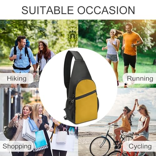 Bolso cruzado natural amarillo para senderismo y viaje miniatura 6