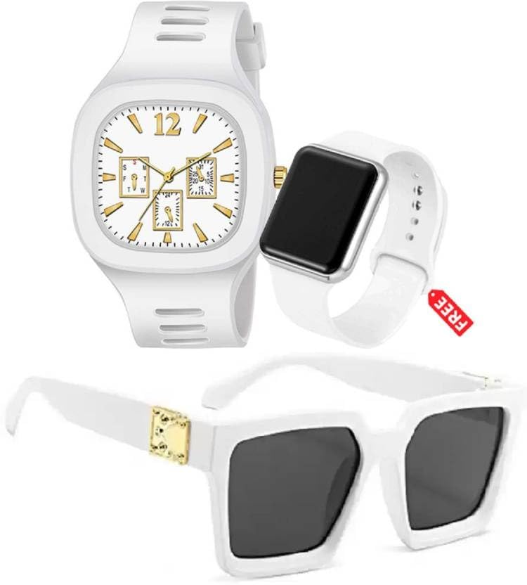 Giffemans Digital Sports Watch, Multi-Functional Watch and Suglass Set for Boys & Men with Cap and Sunglasses, Combo Pack of 3