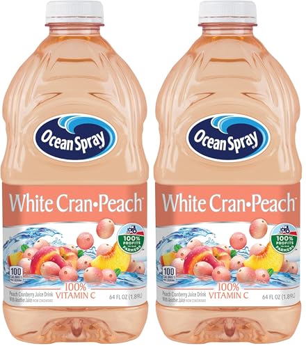 Image of Ocean Spray Juice Drink, White Cran-Peach, 64 Ounce Bottle (Pack of 2)