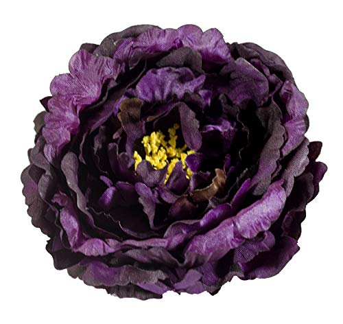 Fennco Styles Handmade Peony Napkin Rings, Set of 4 - Violet Flower Decorative Napkin Holders for Home, Dining Table, Banquet, Family Gathering, Holiday and Special Occasion (Eggplant)