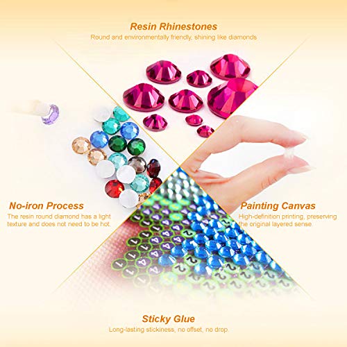 Ajcoflt Kit de pintura diamante 5D DIY 14 * 18 polegadas / 35 * 45 cm Broca completa DIY pintura dia