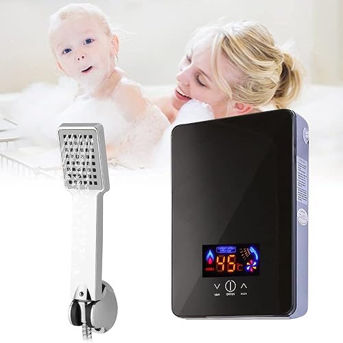 Harbin-Star Calentador de agua eléctrico sin tanque, calentador de agua eléctrico de 6500 W con pantalla LED, calentador de agua caliente