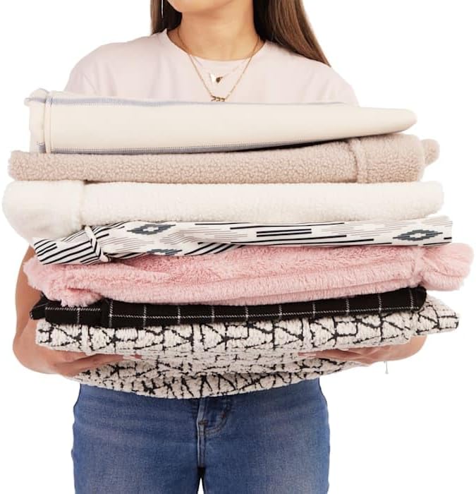 review EveryYay Faux Fur Blush Stripe Removable Bed Cover for Dogs, 40