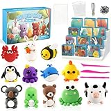 Christmas Air Dry Modeling Clay for Kids, Polymer Clay Kit Super Light & Soft DIY Play Dough Animals Crafts...