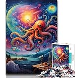 Rompecabezas de Pulpo de Acuarela para Adultos, Ideal como Juego Educativo, colección de Juguetes para Artistas, 26x38cm
