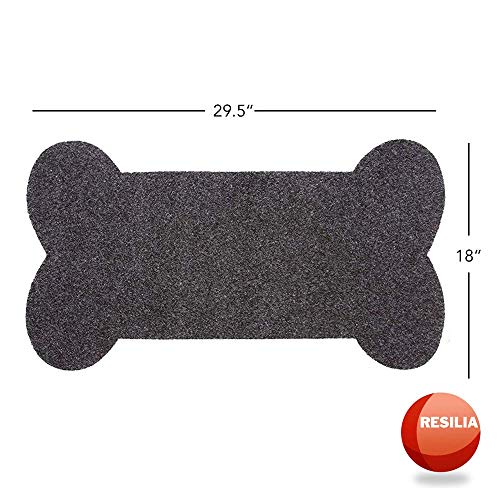 RESILIA-Bone-Shaped-Dog-Food-Bowl-Placemat–Slip-Resistant-Machine-Washable-Pad-Protects-Floors-from-Water-Spills-Stains-Pet-Accessories-Supplies-295-Inches-X-18-Inches-Gray RESILIA Bone Shaped Dog Food Bowl Placemat–Slip Resistant Machine Washable Pad Protects Floors from Water Spills Stains Pet Accessories Supplies 295 Inches X 18 Inches Gray