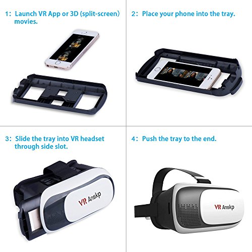 Anskp, visore 3D VR per realtà virtuale, per film
