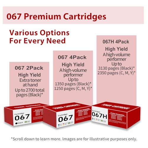 Image of 067 Black Toner Cartridge Compatible for Canon 067 067H CRG-067 Work for ImageClass MF656Cdw MF654Cdw MF653Cdw MF652Cdw LBP632Cdw LBP633Cdw LBP630C Printers| 067 Black 2 Pack