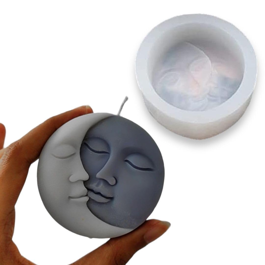 Sun and Moon Silicone Mold 3D for Candle Making Wax Molds Soap Resin Art Chocolate Cake Decoration Fondant Polymer Clay Mould-picture-24