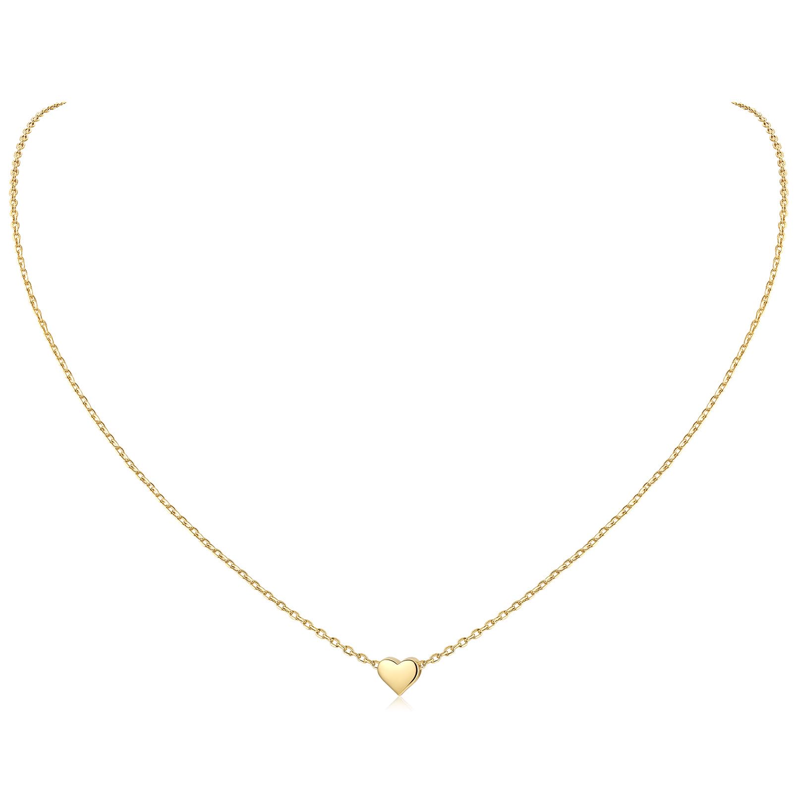 ChicSilver Collana girocollo da donna, argento/placcato oro/rosa oro, gioielli a girocollo con ciondolo a forma di cuore/luna/stella, catenina corta da 40 + 5 cm, regalo per migliore amica, donne e