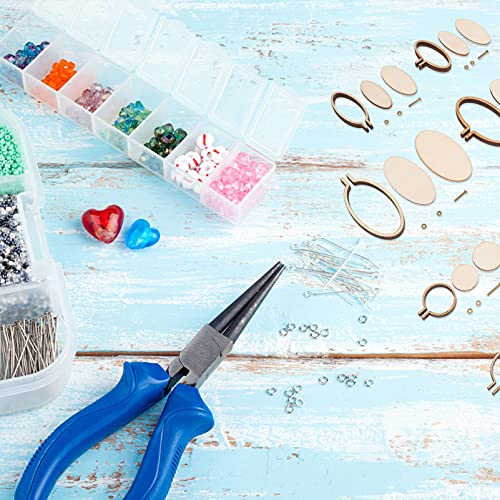 Image of EXCEART 8sets Mini Embroidery Hoop Pendants for Jewelry Making Unique Designs for Necklaces and Charms Lightweight Easy to Use for Crafting Accessories