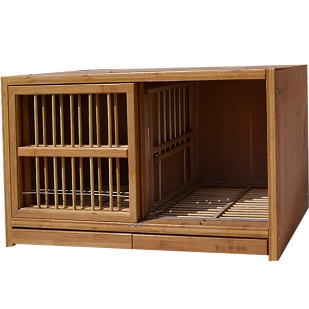 Jaula para pájaros Jaula para palomas con puerta de empuje y tracción, aviario para pájaros y palomas mensajeras, jaula para pájaros de bambú para mascotas, gallinero de granja familiar, caja nido pa