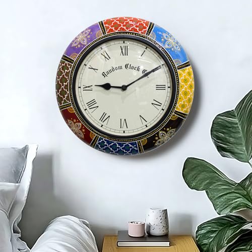 Image of RANDOM Brass Sweep Silent Wall Clock, Embossed Design