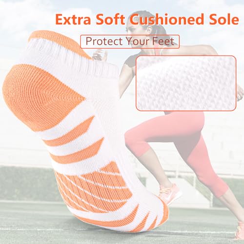 6 Pairs Ankle Running Cotton Socks Womens Low Cut Athletic Thick Cushioned Anti-blister Soft Socks for Women2