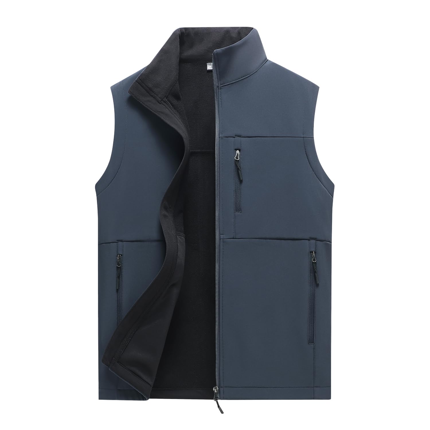 Mens Softshell Gilet Fleece Lined Activewear Vests Windproof Warm Outerwear Hiking Running Travelling Sleeveless Jacket