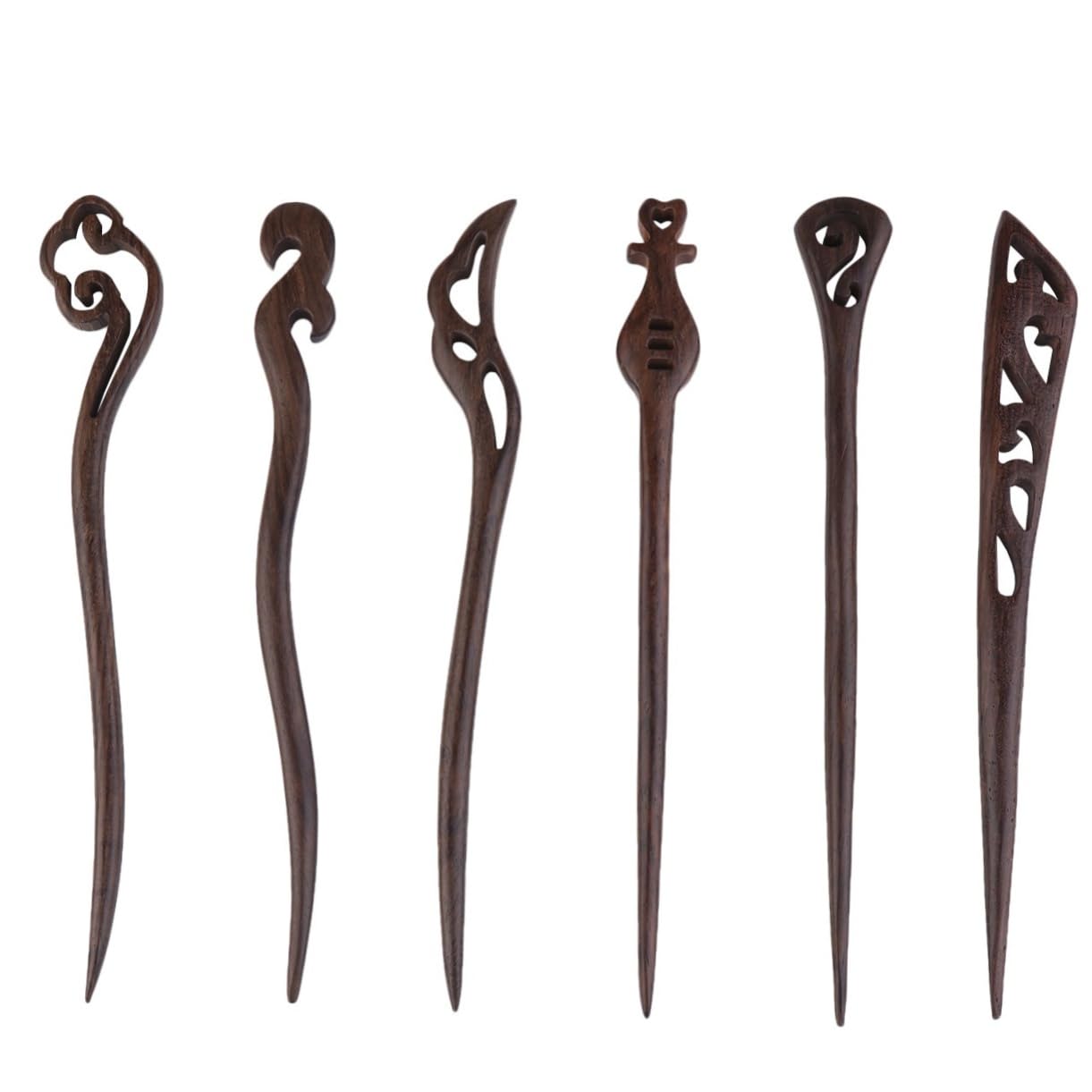 3 Sets Vintage Holz Haarnadeln Für Dutts Chinesische Knoten Haarnadel Antiker Stil Mode Kopfschmuck Damen Haarschmuck 6 Stück * 3 Zufälliger Stil
