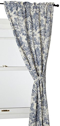 Ellis Curtain Victoria Park Toile Paire de Panneaux sur Mesure avec embrasses Bleu 172 x 137 cm