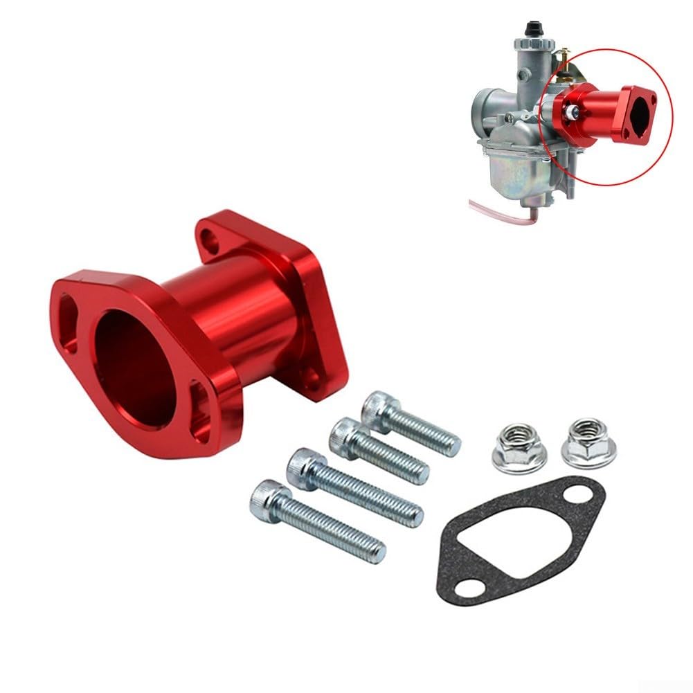 For VM22/PZ19/PZ26 Compatible CNC Intake Manifold Carburetor Connection Adapter (red)