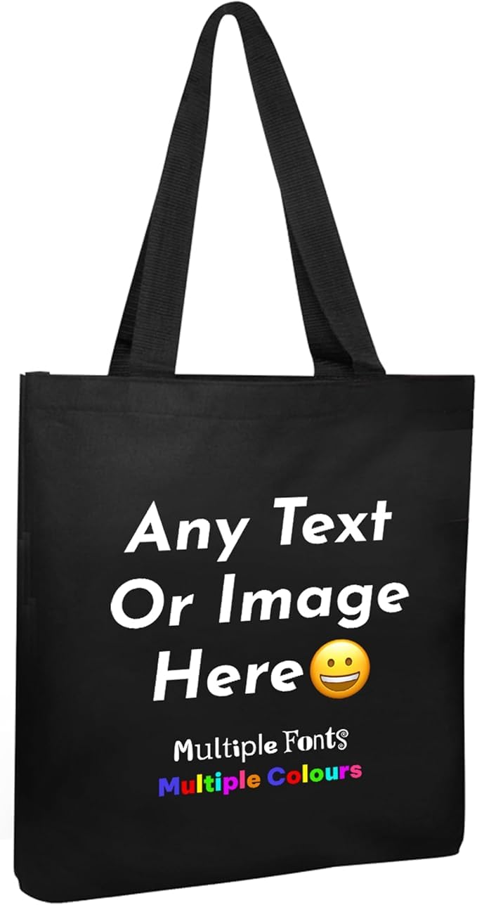 Varsany Premium Personalised Tote Bag: Custom Text, Font, or Photo – Great Teachers Gift, Shopping Bag, 100% Cotton