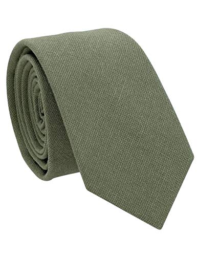 Image of Kebocis Mens Solid Color Cotton Necktie for Men