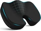 Proliva Coccyx Cushion for Tailbone, Sciatica, Hip Support | Orthopedic Non-Slip Polyurethane Foam Seat for Long Sitting Office Chair, Home & Wheelchair, Car Driving Seat (Coxxy Black)