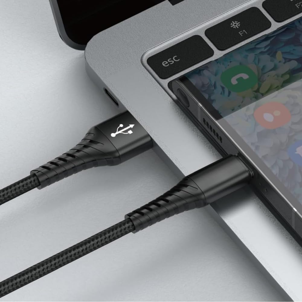 Cabo USB-C 2 Metros Tipo C Turbo 60W Ultra Rapido Reforçado Android e Iphone Notebook Tablet Qualidade Premium Carregamento Transferência de Dados