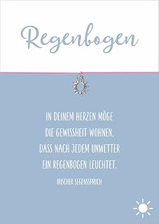 Glücksschmiedin - Motivationsgåva med irländskt välsignelse, armband i rosa med silverfärgat solhänge och gratulationskort, handgjort i Tyskland