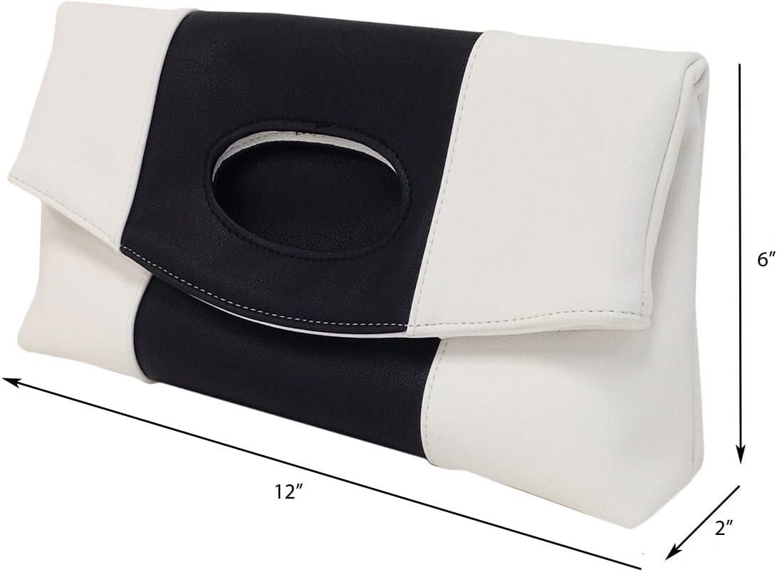 JNB Color Block Fold Over Clutch