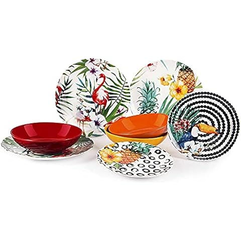 Excelsa Tropical Chic 18-Piece Dinner Set Cover