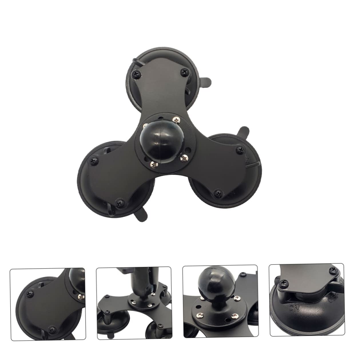 SHINEOFI Soporte de Ventosa Triple Ajustable para Parabrisas Base de Ventosa y Duradera Compatible con Dispositivos Móviles y Navegadores