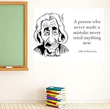 FSDS Wall Decal Albert Einstein Educational Quote a Person who Never Made a Mistake Never Tried Anything New Sticker Vinyl - coolthings.us