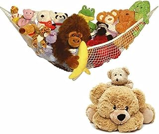 ShopHut Toy Hammock With Hooks Large Mesh Net Keep Baby Childs Bedroom Nursery Tidy Wall Sling Toy Organizer | Toy Hammock For Stuffed Animals | Toy Hammock | Teddy Hammock | Soft Toy Storage