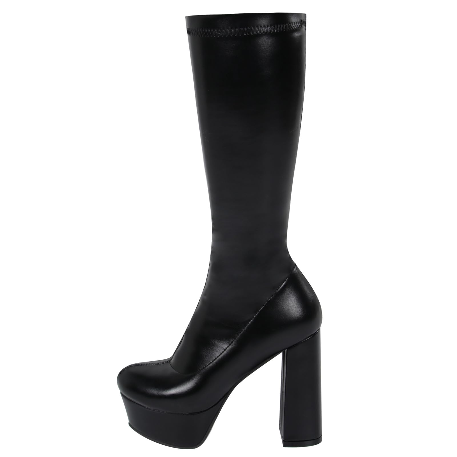 Bottes 12cm mi-mollet au design audacieux avec manches intégrées pour tenues de fête
