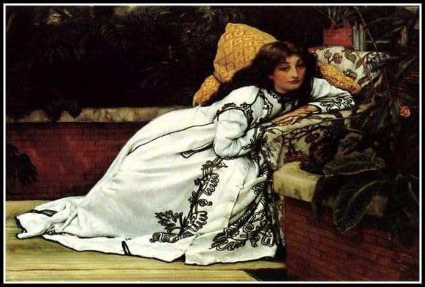 Amazon | 肘掛け椅子に座る少女の絵 by James Tissot フルラウンド
