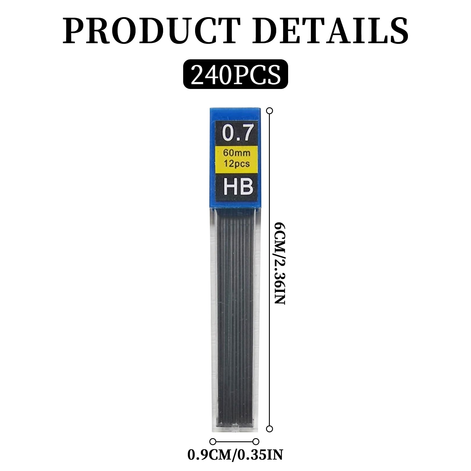 FURREN 240 Pièces Mines Crayon 1.3 Mm HB + Gomme - Recharge Porte-Mine Écriture Douce Pour École, Croquis, Dessin