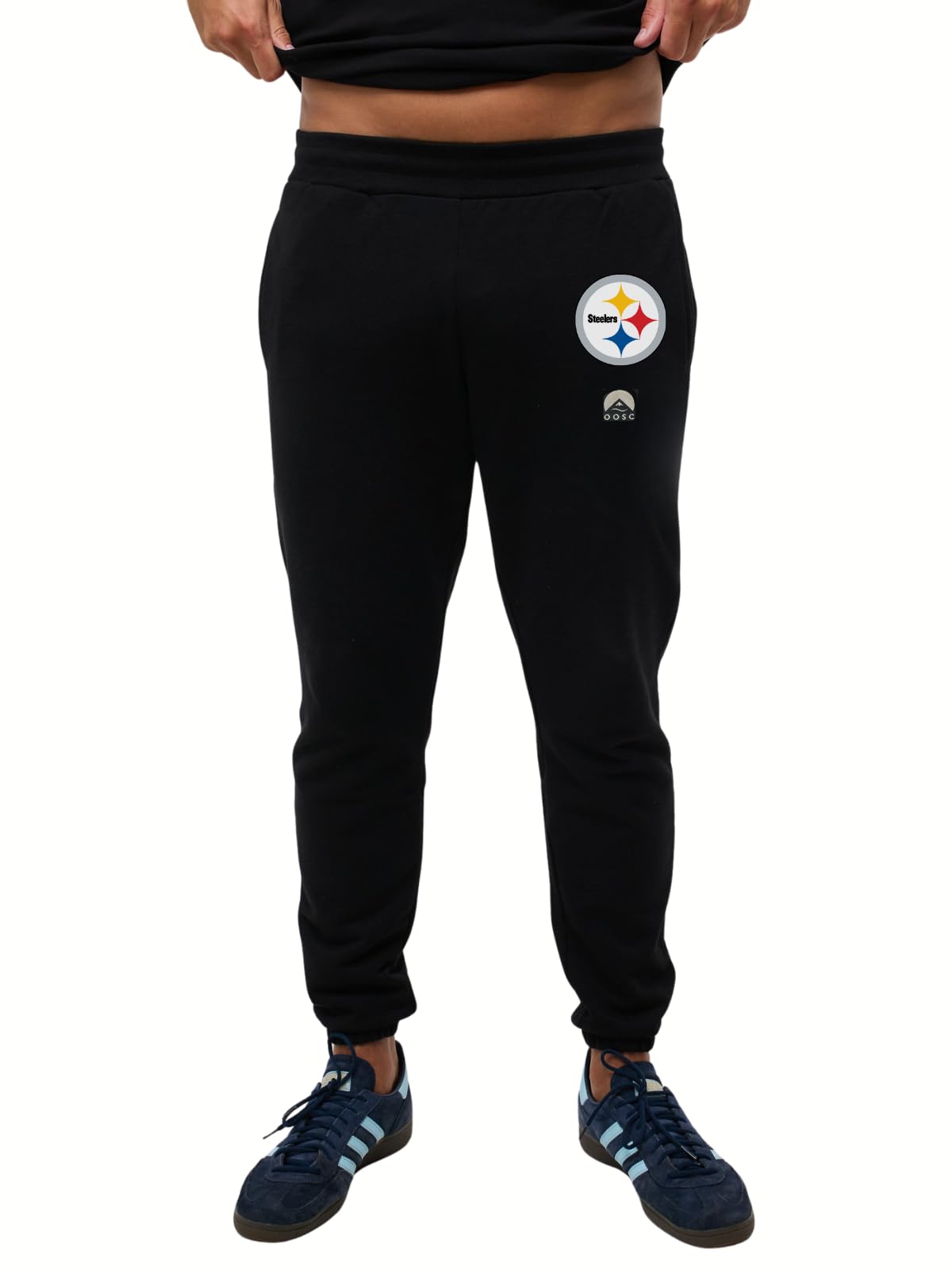 OOSC Mens Pittsburgh Steelers Sweatpants, Black, XS EU