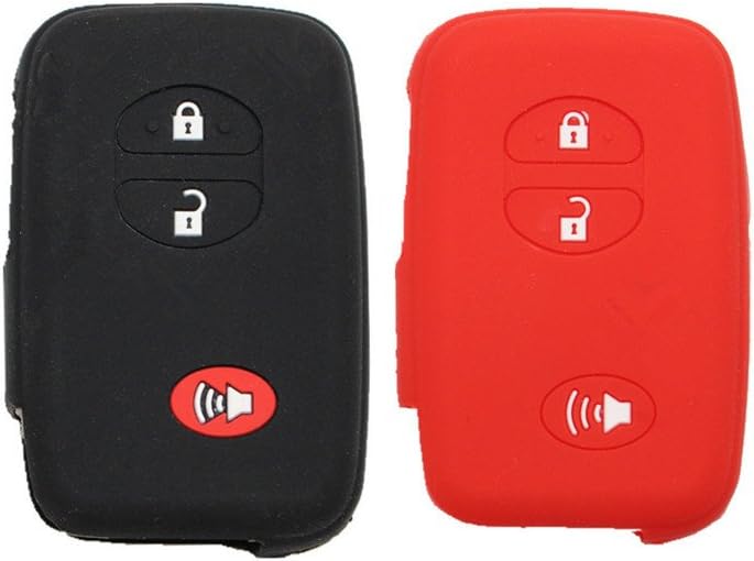 Black and Red Silicone Rubber Remote Key Cover Holder Key Fob Skin Cover for 4runner Venza Avalon Land Cruiser Camry