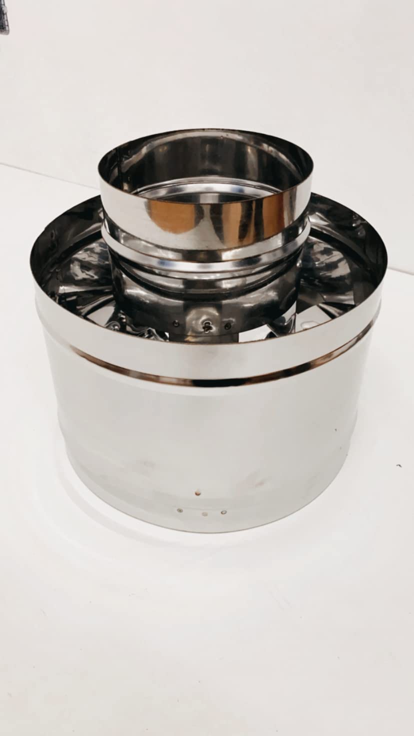 Terminale a botte tondo cappello fumaiolo antivento antipioggia (150mm femmina)