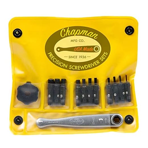 Chapman MFG 1313 Allen Hex Screwdriver Bit Set - 13 Pieces - Includes USA Made Spinner & Ratchet Hand Tools, Soft Vinyl Case, Pocket Size Pack