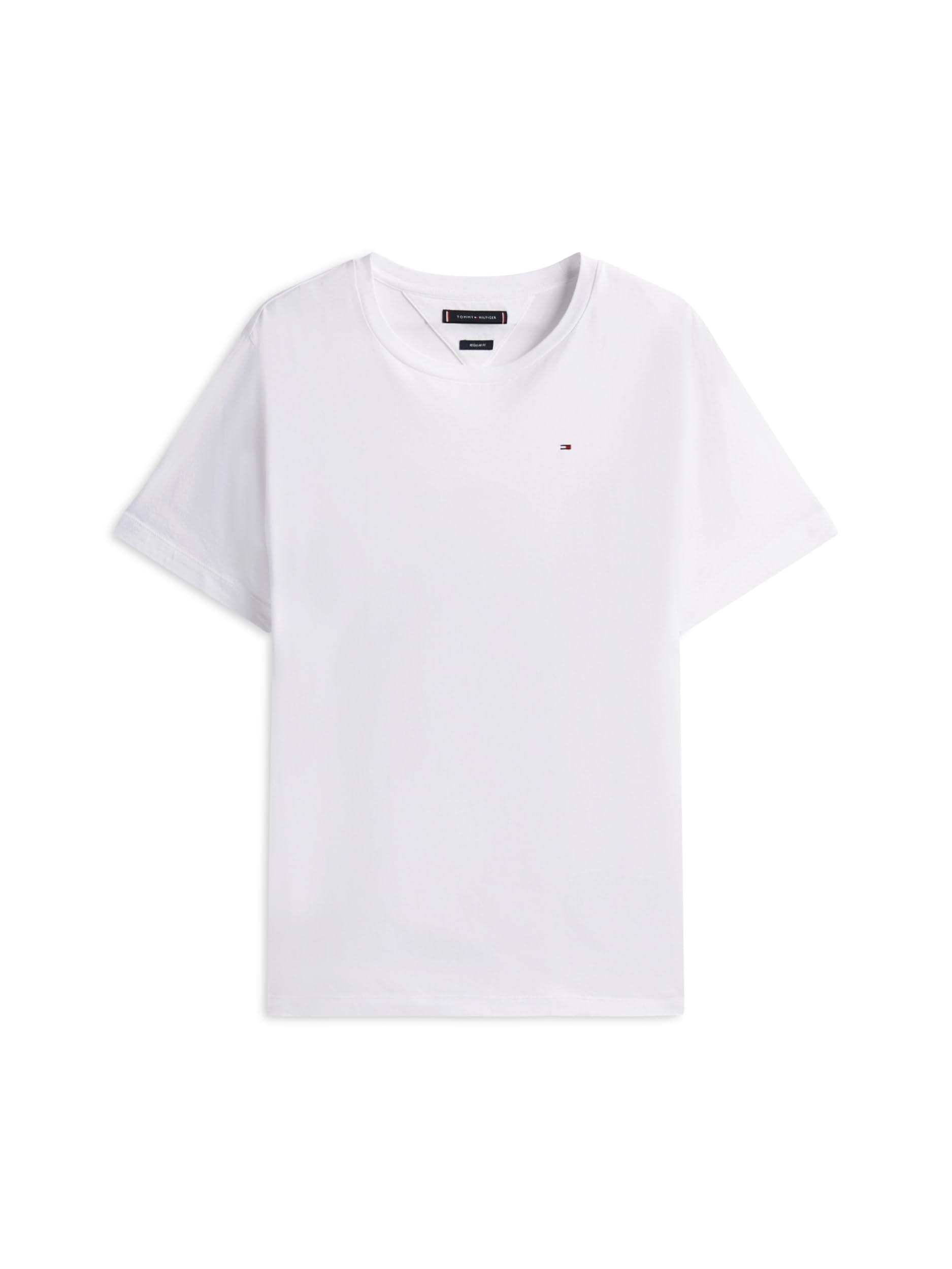 Tommy Hilfiger Men’s Short Sleeve Round Neck Essential Regular Fit T-Shirt, White (White), M