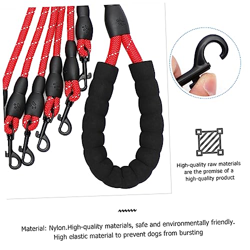 Laisse à chiens multitête GALPADA rouge avec attaches rotatives robustes - 6