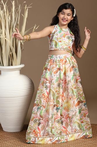 Image of Fashion Dream Girl's Silk Blend Readymade Lehenga Choli Set |Lehenga Choli for Girls|Ethnic Wear|Kids Lehenga