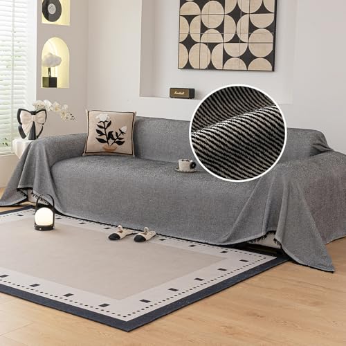 VanderHOME Suave Manta Sofa Jarapas para Sofas, Mantas Decorativas para sofás Dormitorio Sala de Estar Sencillo Diseño Resistente a Los Arañazos y Duradera 180 * 300cm-Negro