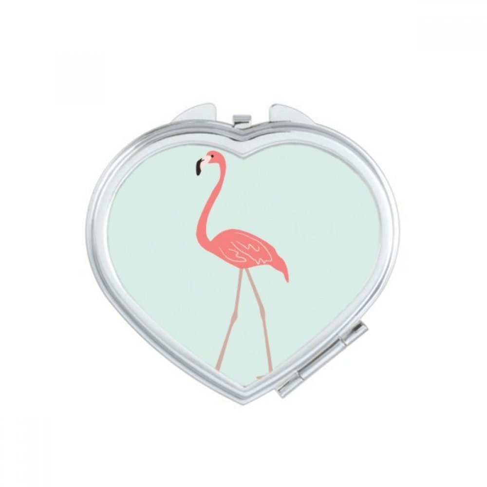 Miroir compact flamingo cœur pour maquillage portable et cosmétique à la main