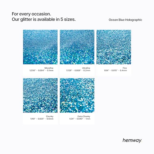 Image of Hemway Auto Flake Glitter FINE 1 /64 inch 0.015 inch 0.4mm 375 microns Paint Additive Metal Flake 100g for use with Car Bike Van Truck Wagon Automotive Spray and Spray Painting (Ocean Blue Holographic)