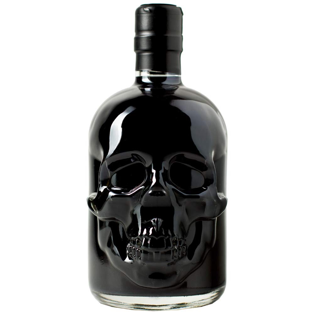 Totenkopf Absinth Set von ALANDIA | 1x Schwarzer Absinth Hamlet 0,5 l | 2x Skull Gläser | 2x Löffel | 1x Zuckerwürfel